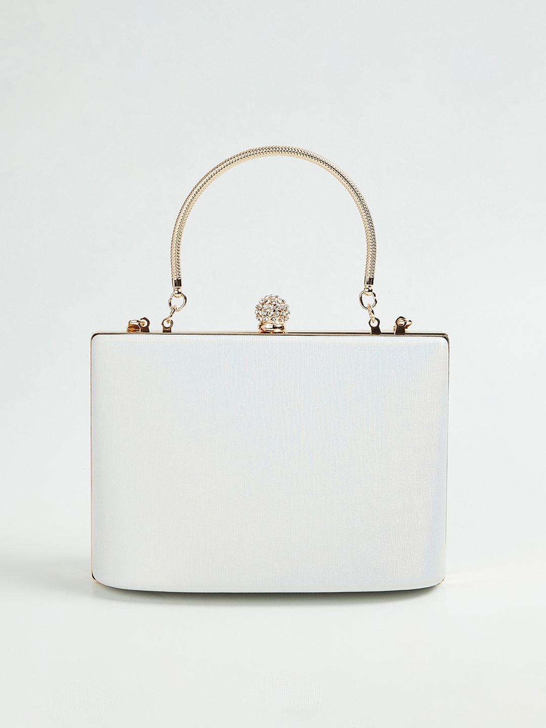 

CODE by Lifestyle Women White Textured Structured Clutch