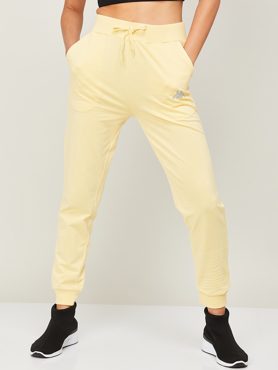 

Kappa Women Yellow Solid Cotton Joggers