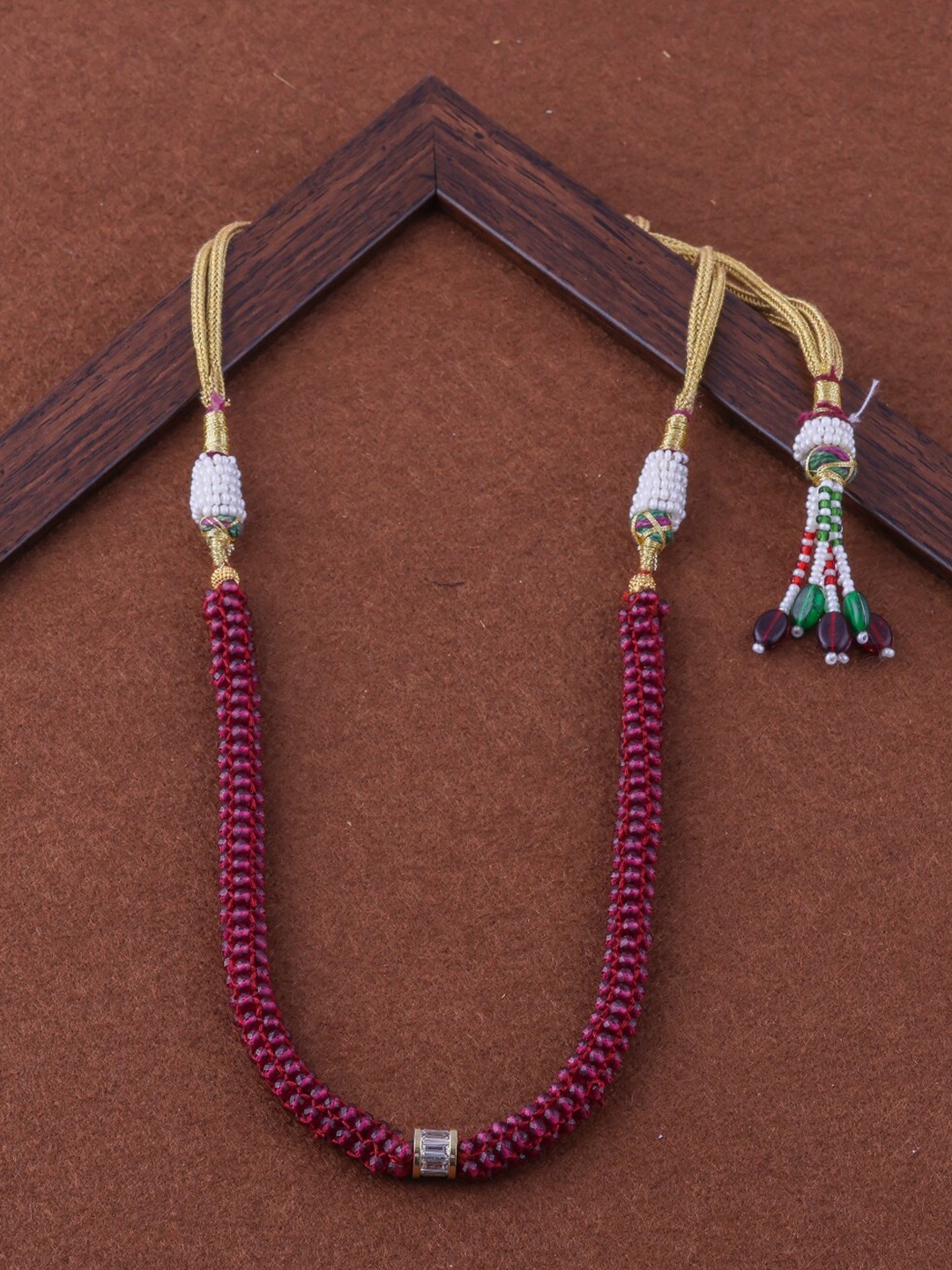 

Brandsoon Maroon & Gold-Toned Brass Choker Necklace