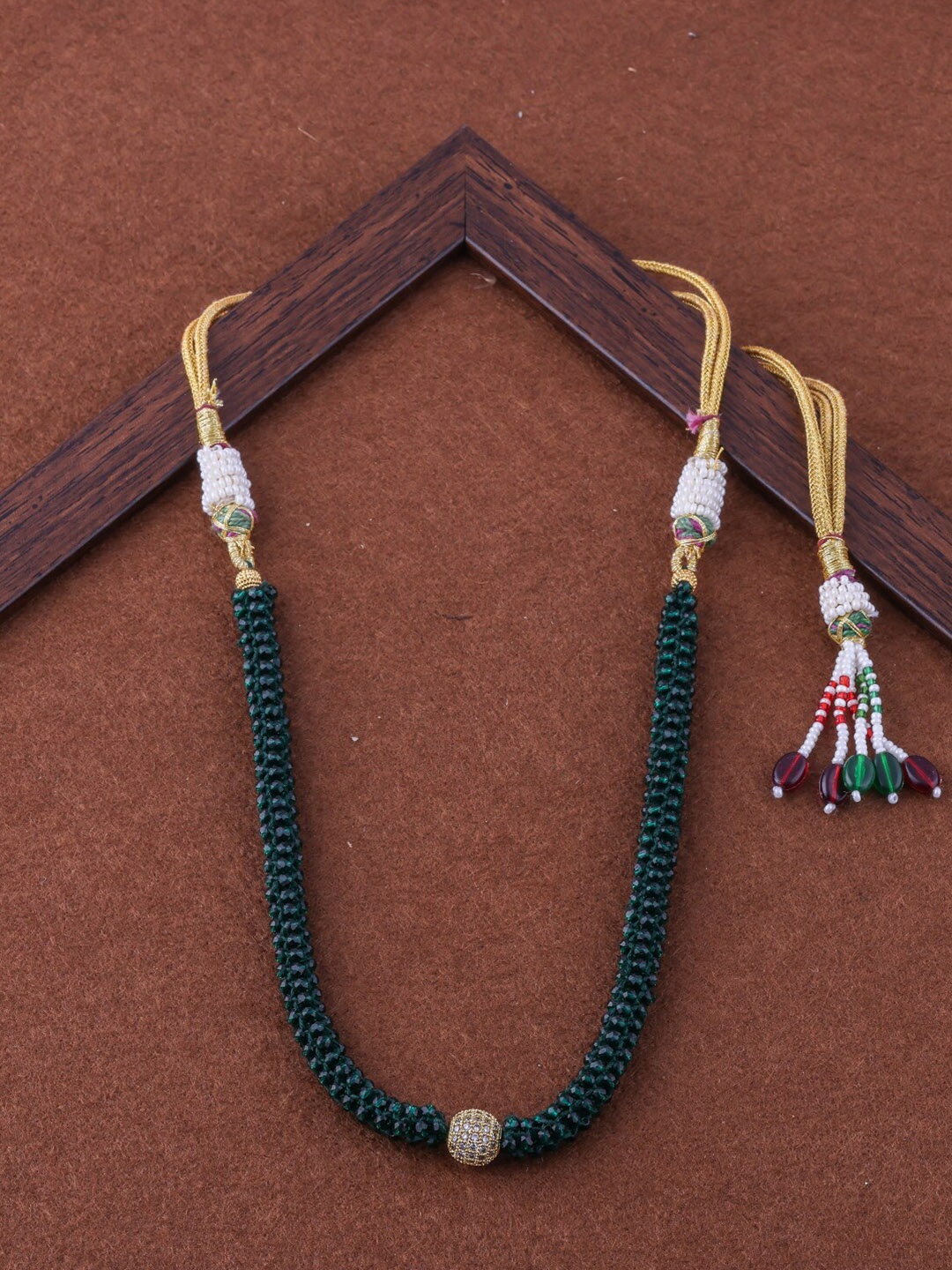 

Brandsoon Green & White Brass Choker Necklace