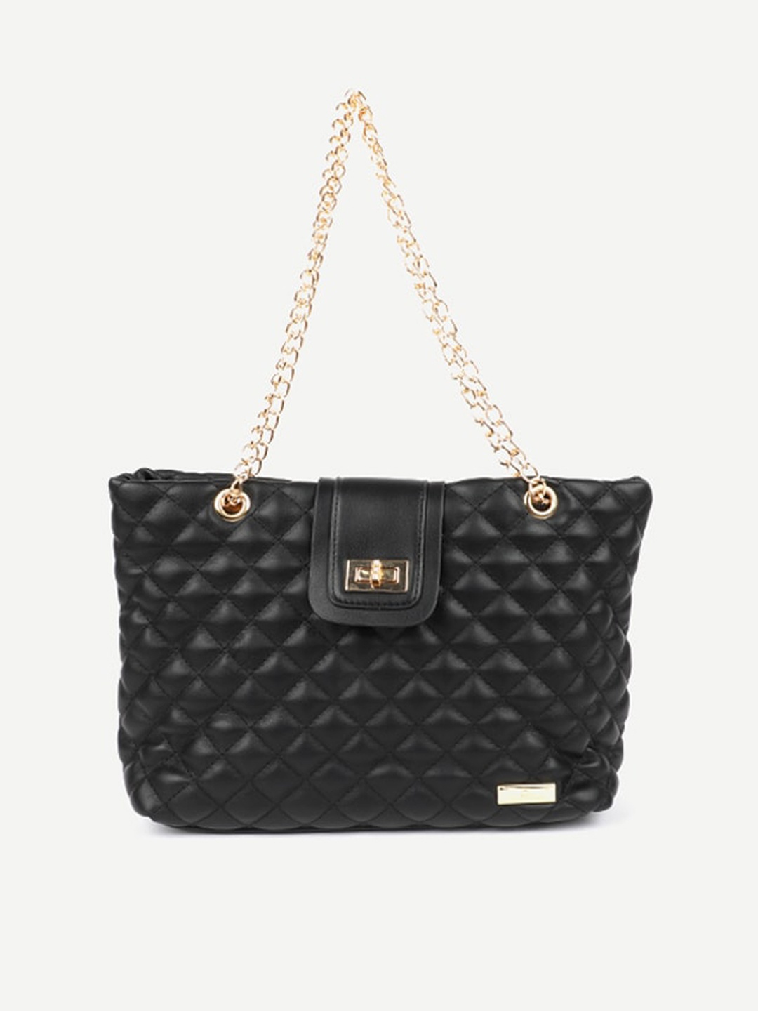 

Carlton London Women Black Textured Structured Shoulder Bag with Quilted