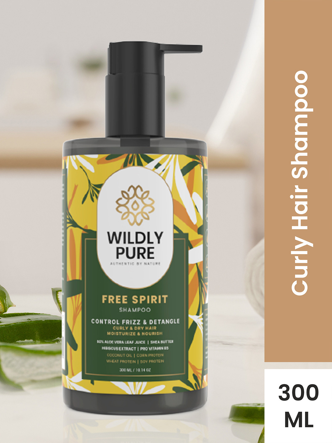 

Wildly Pure FREE SPIRIT Anti-Frizz & Curl Defining Curly Hair Shampoo 300ml, Green