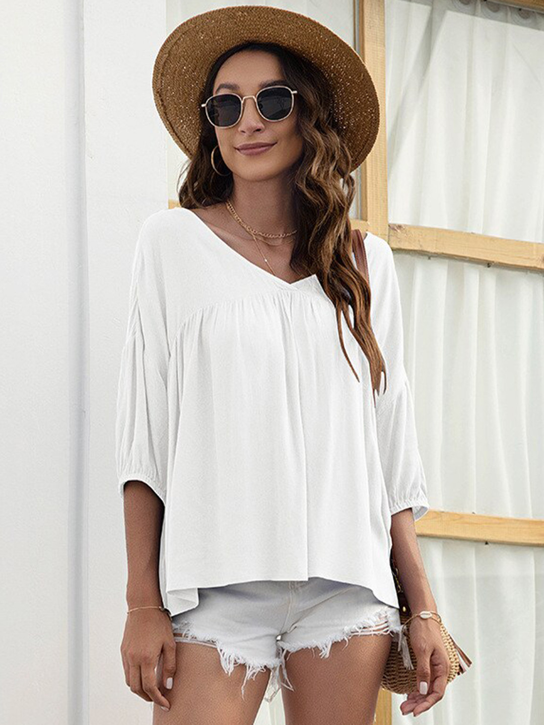 

BoStreet Women White Solid Top