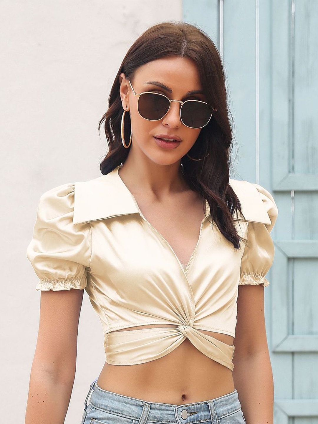 

BoStreet Gold-Toned Crop Top