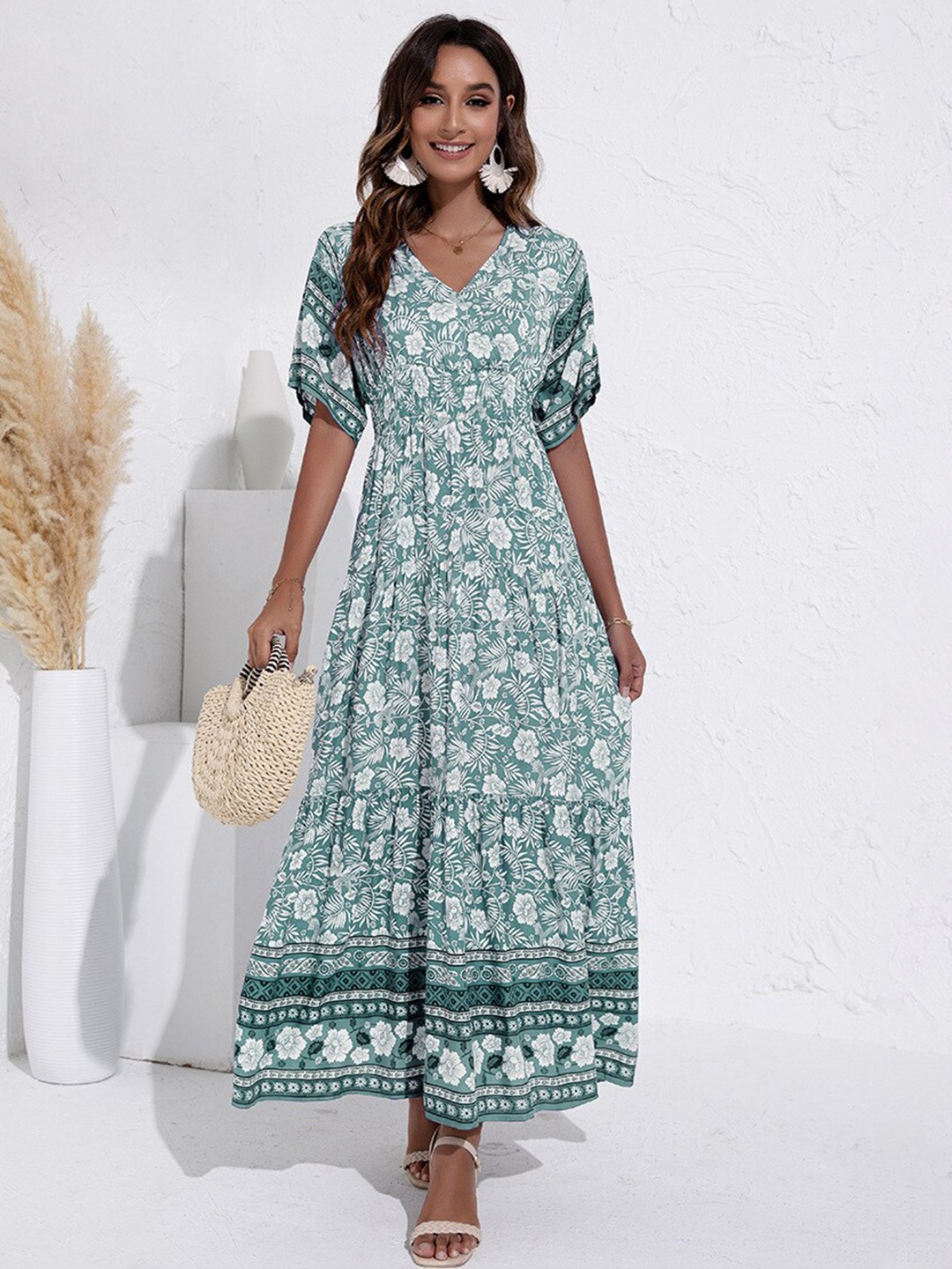 

StyleCast Women Blue & White Floral Maxi Dress