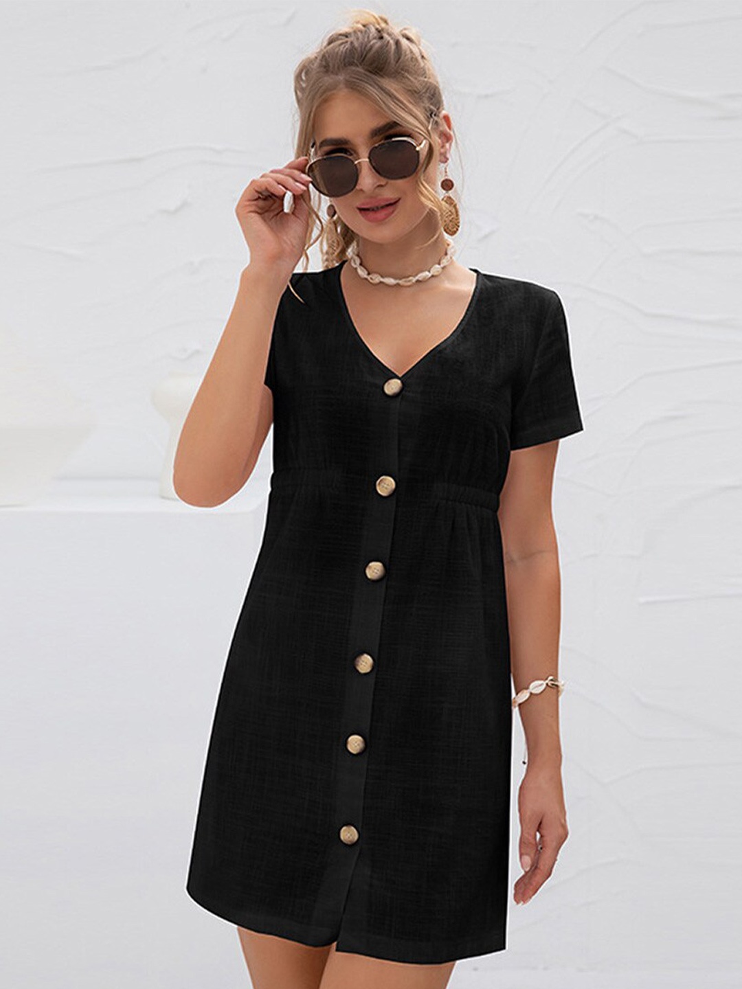 

BoStreet Women Black A-Line Dress