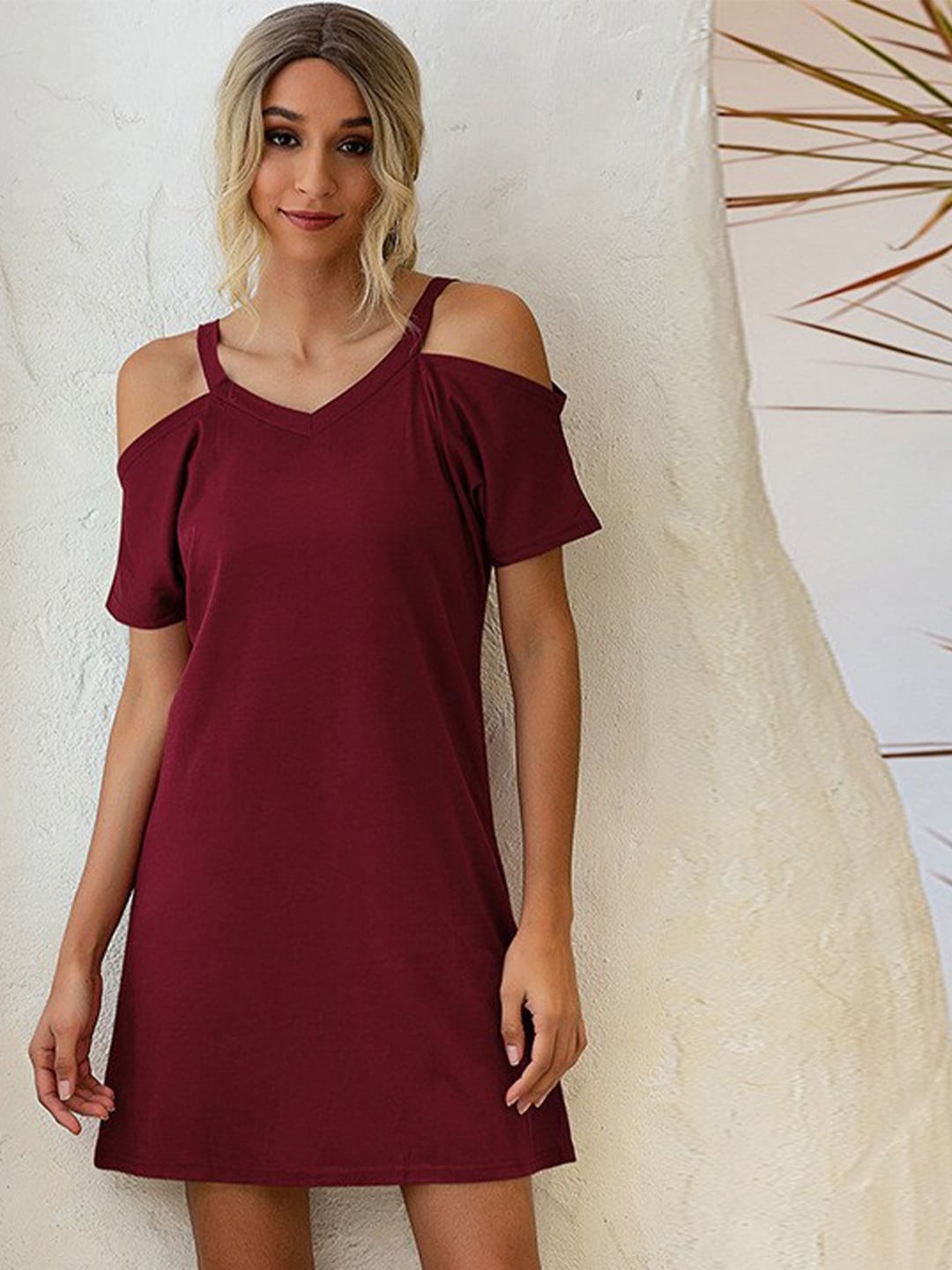 

BoStreet Women Maroon A-Line Dress