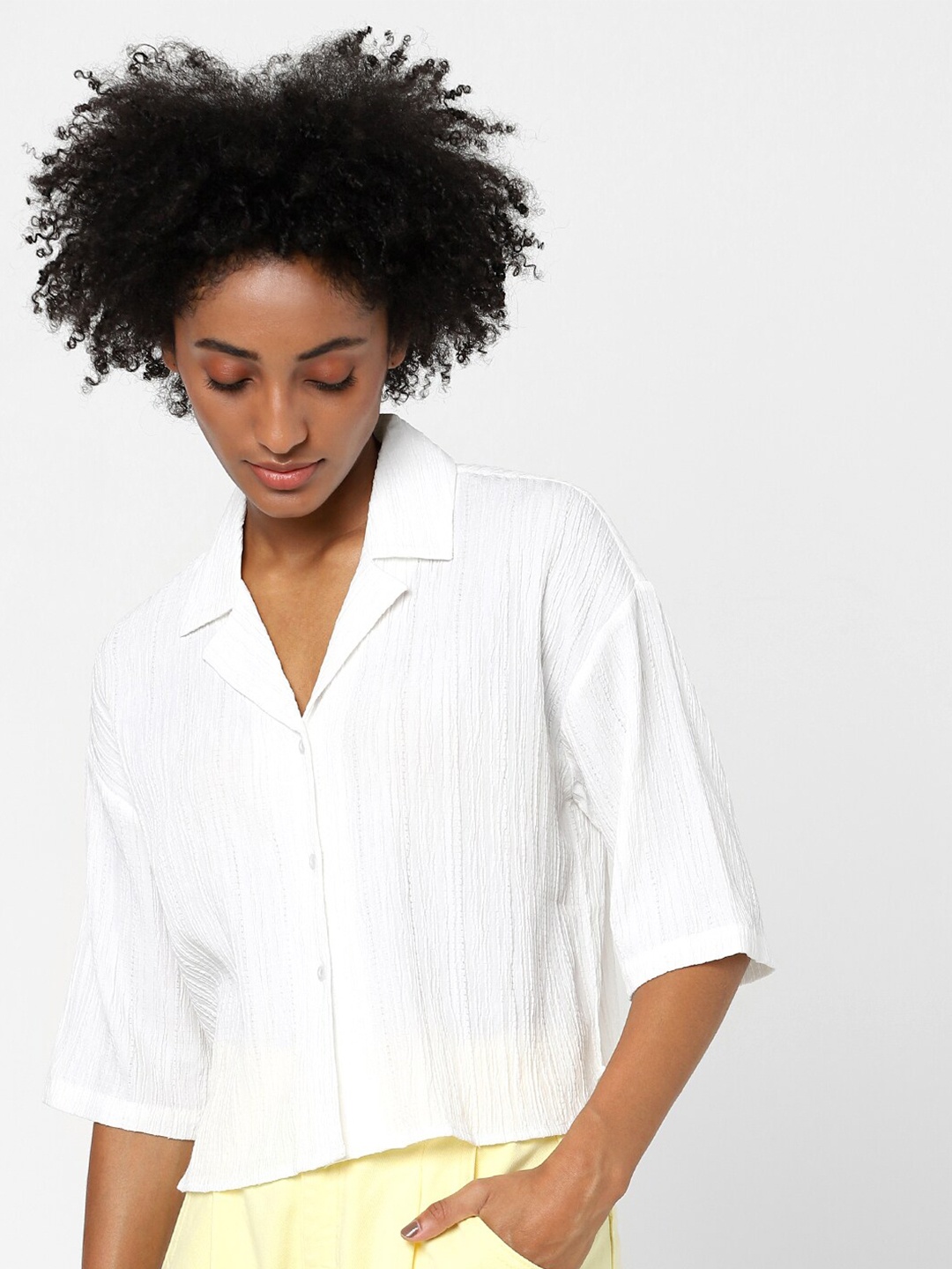 

ONLY Women White Casual Shirt