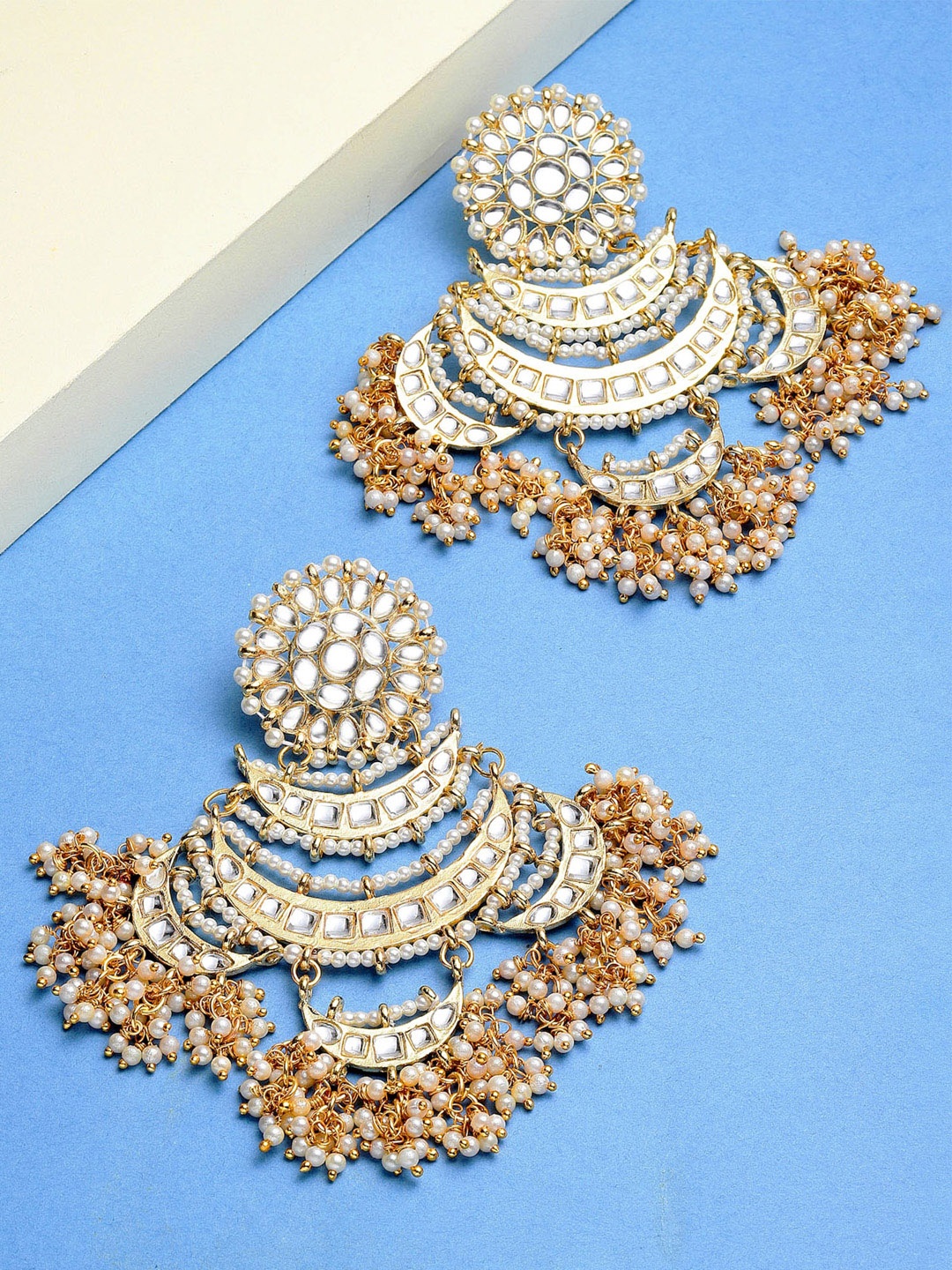 

KARATCART Gold-Toned Classic Chandbalis Earrings