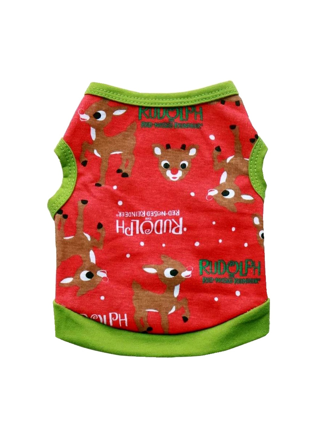 

PAWCHIE Red & Green Printed Cotton Dog T-shirts