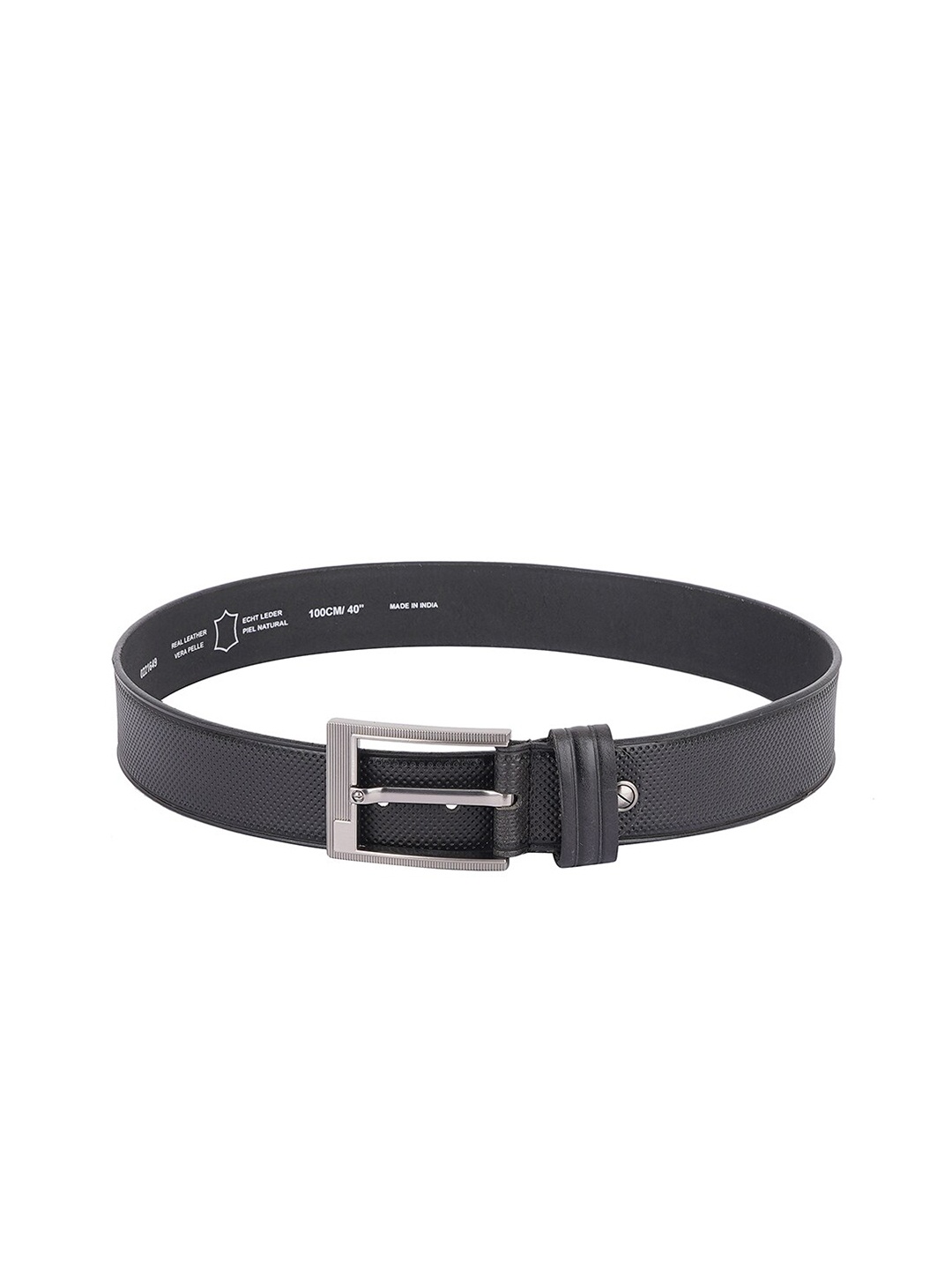 

Style SHOES Men Black Textured Leather Belt