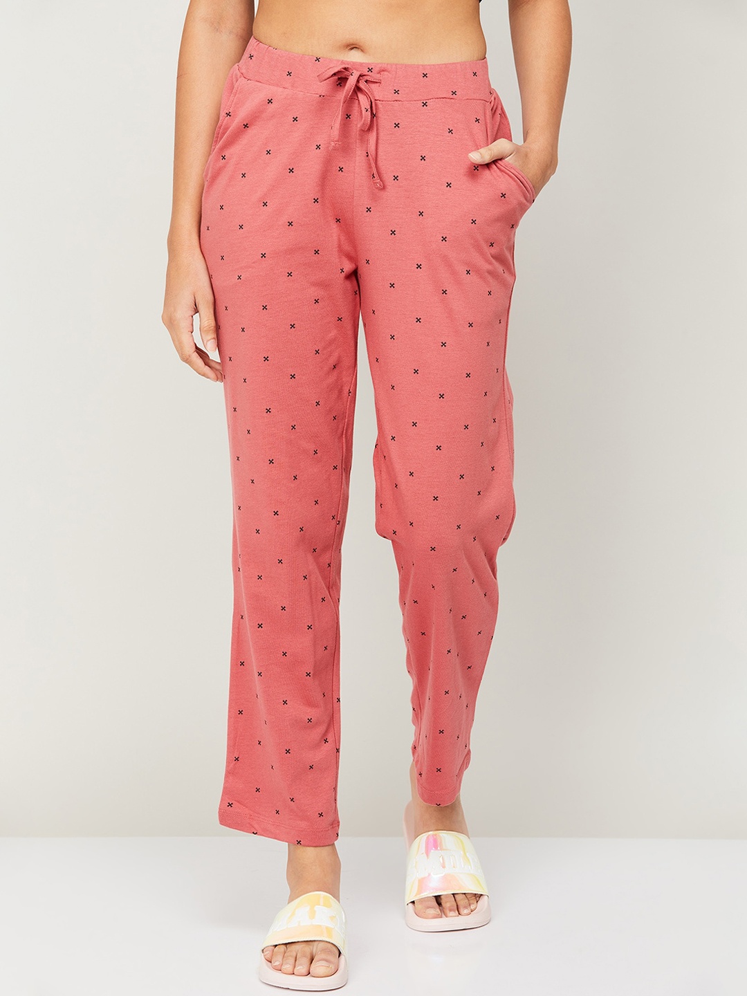 

Ginger by Lifestyle Women Pink Printed Cotton Lounge Pants