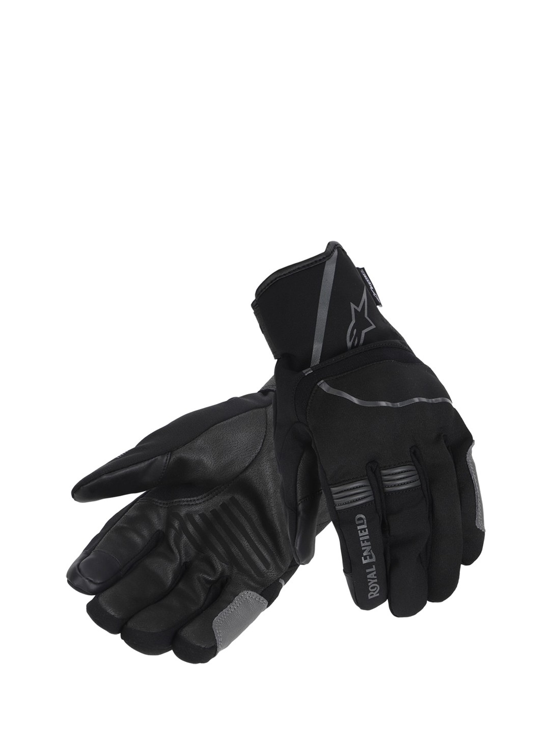 

Royal Enfield Men Black & Grey Drystar Leather Riding Gloves