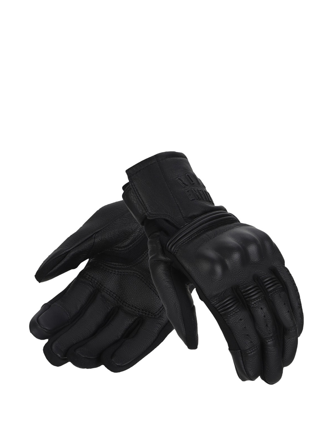 

Royal Enfield Men Black Leather Riding Gloves