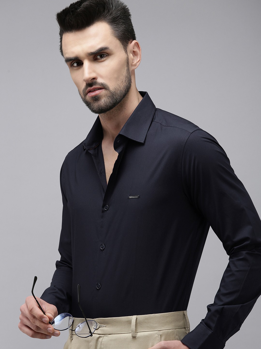 

THE BEAR HOUSE Men Blue Slim Fit Formal Shirt