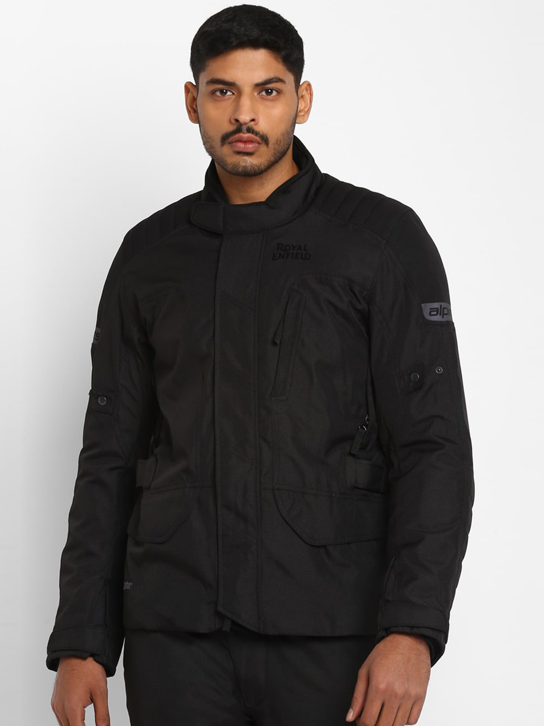 

Royal Enfield Men Black Quilted Jacket