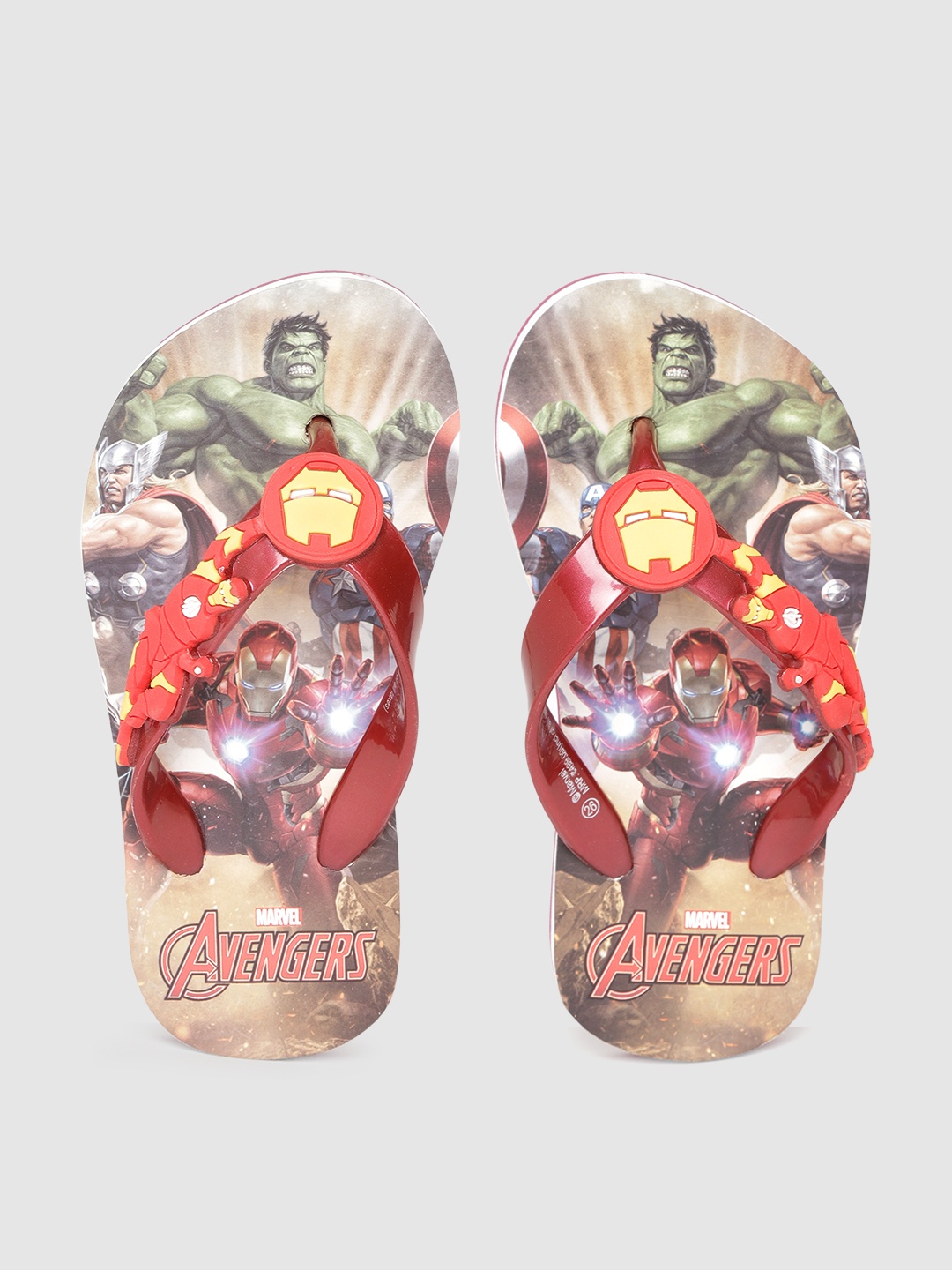 

toothless Boys Maroon Avengers Printed Rubber Thong Flip-Flops