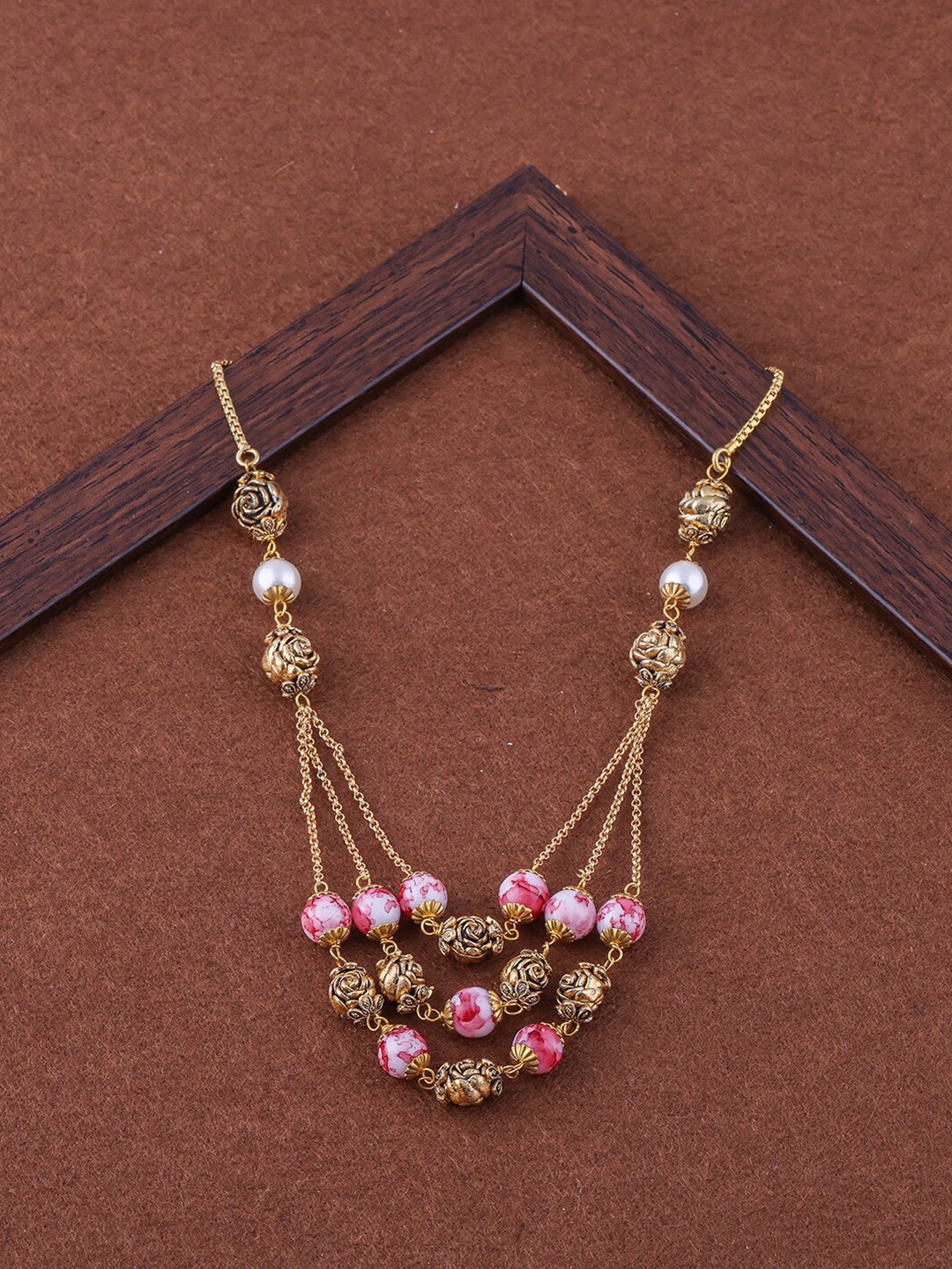

Brandsoon Gold-Toned & White Brass Necklace