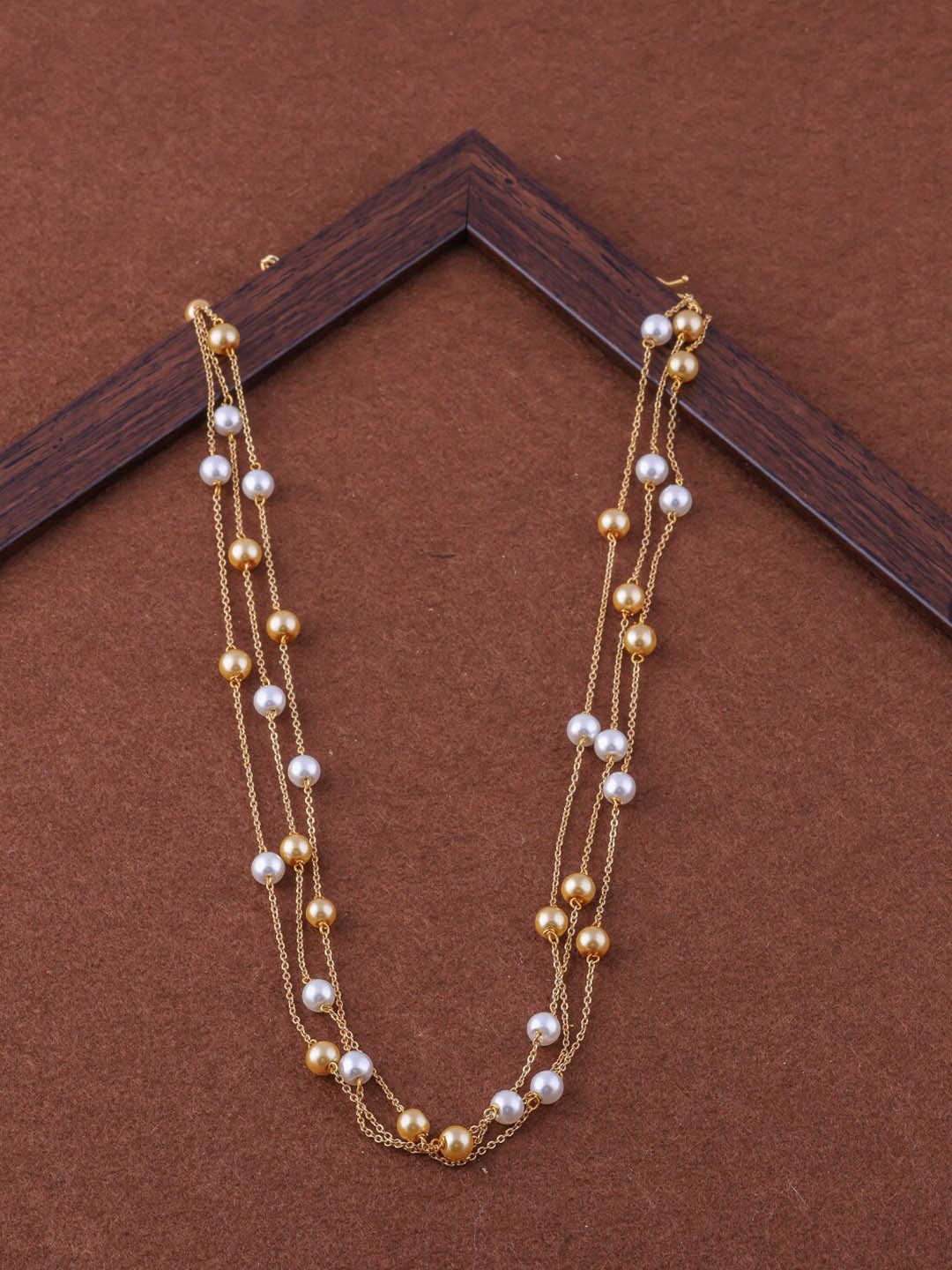 

Brandsoon Gold-Toned & White Brass Necklace