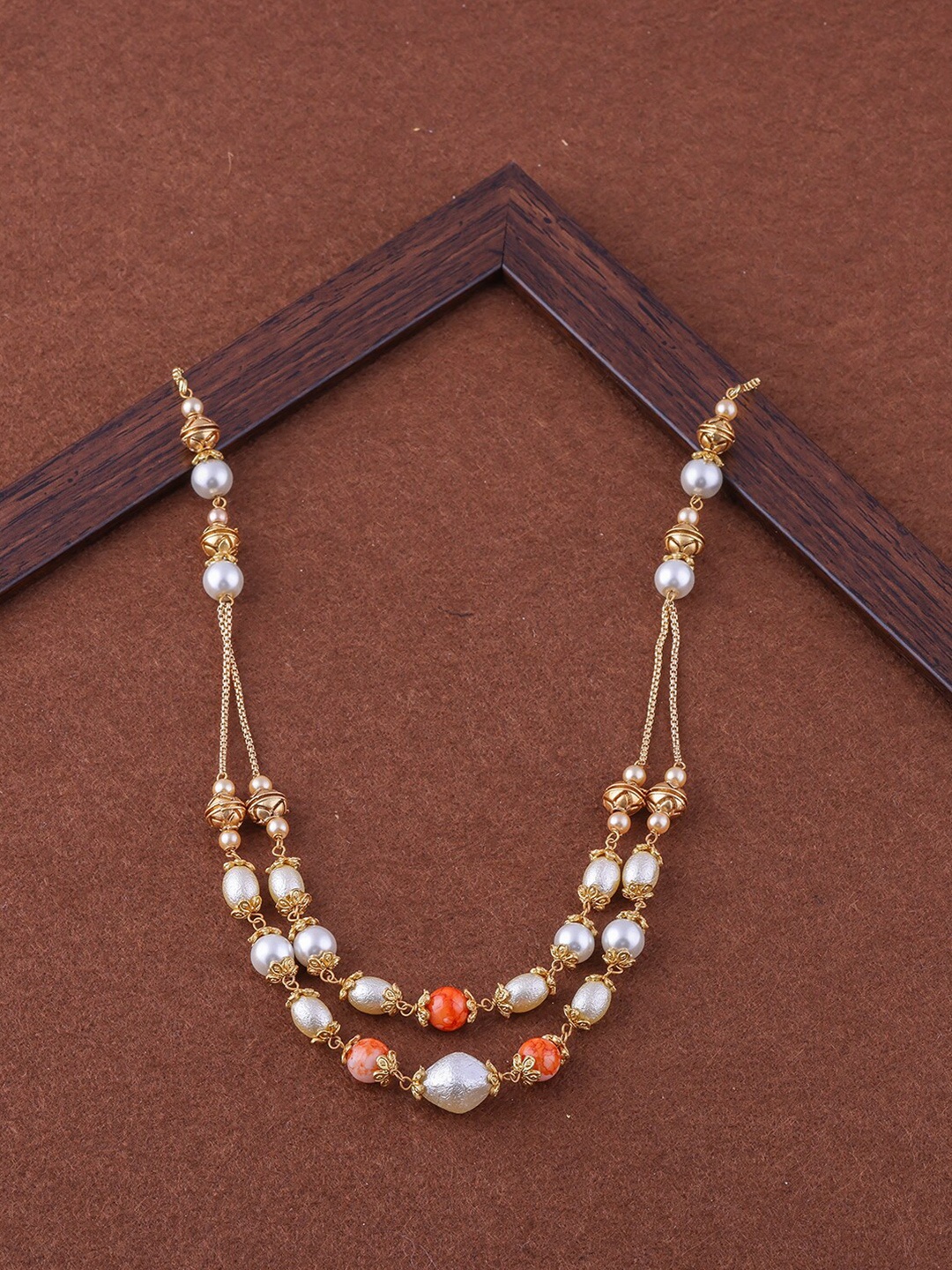 

Brandsoon Gold-Toned & White Brass Necklace