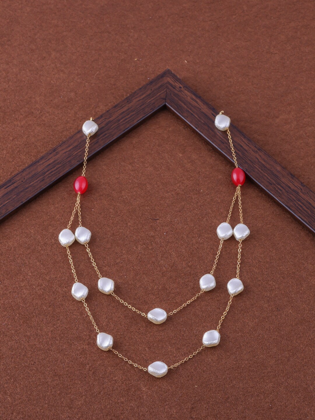 

Brandsoon Gold-Toned & White Brass Necklace