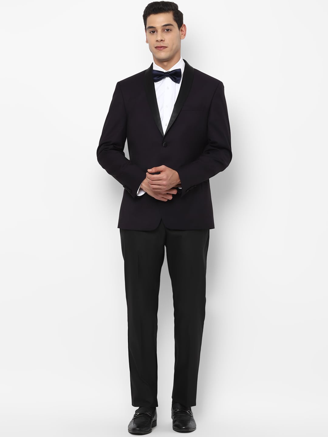 

Allen Solly Men Navy Blue Solid Single-Breasted Slim-Fit 2-Piece Suit