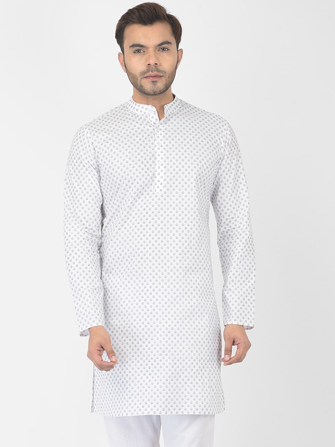 

DEYANN Men White Ethnic Motifs Printed Kurta