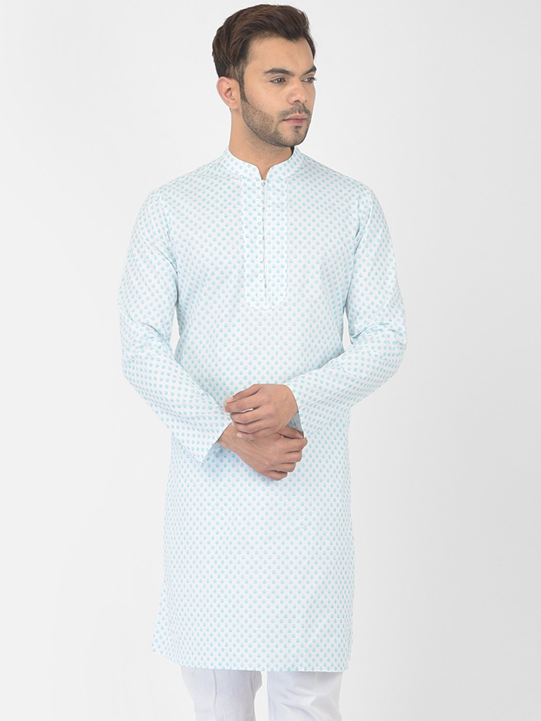 

DEYANN Men White Ethnic Motifs Printed Kurta