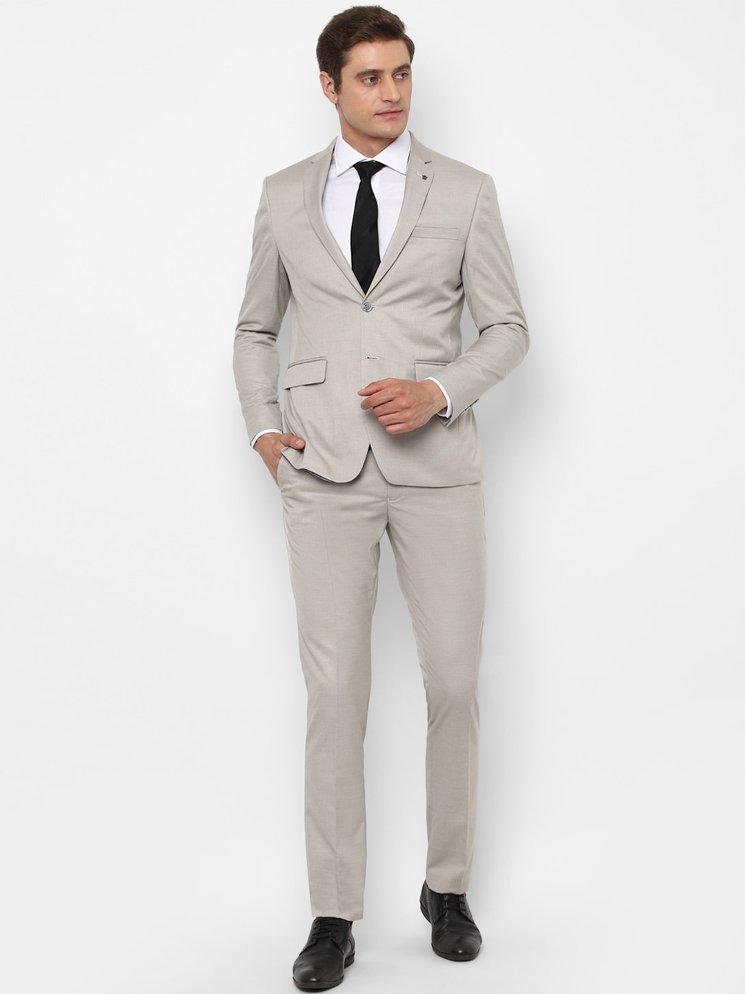 

Louis Philippe Men Grey Solid Single-Breasted Slim-Fit 2-Piece Suit
