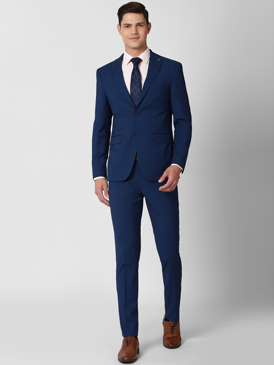 

Peter England Elite Men Blue Solid Slim-Fit Single-Breasted Two-Piece Formal Suit