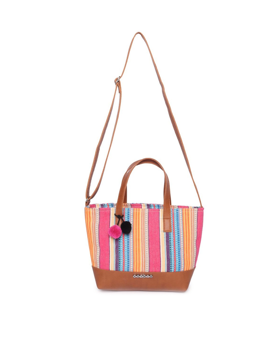 

ASTRID Brown & Multi-Colored Striped Structured Satchel