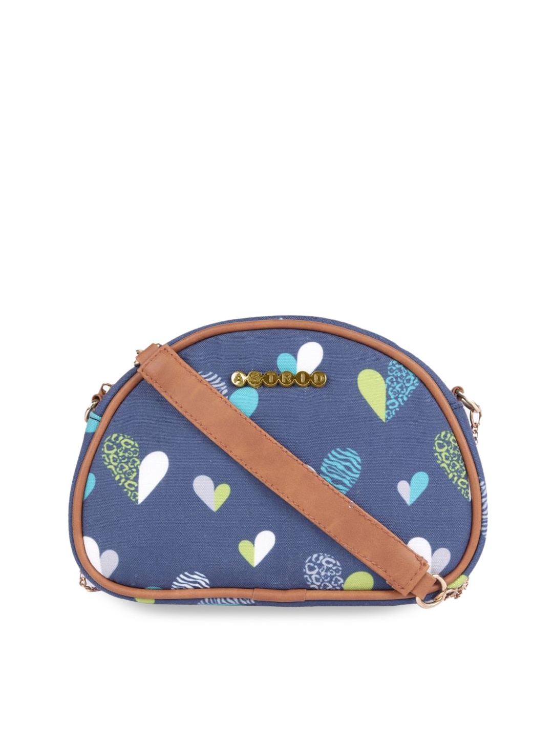 

ASTRID Blue Printed Half Moon Sling Bag