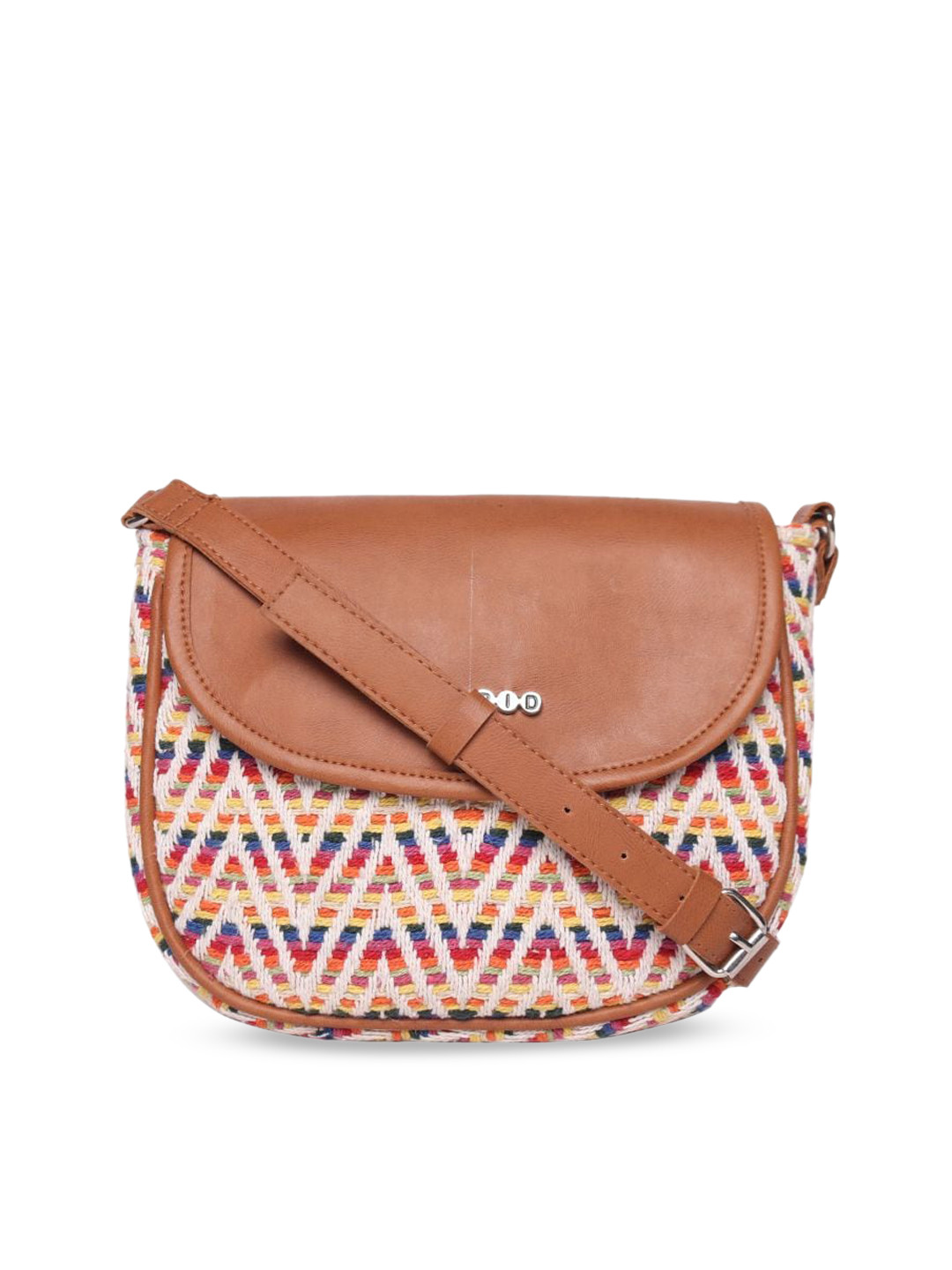 

ASTRID Multicoloured Geometric Structured Sling Bag, Multi