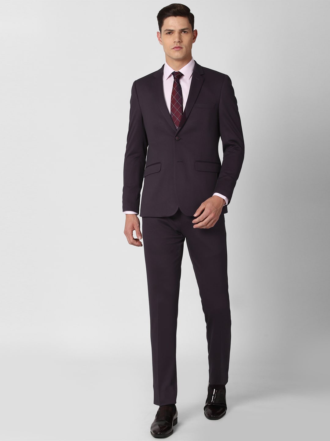 

Van Heusen Men Purple Self-Design Slim-Fit Two-Piece Formal Suit