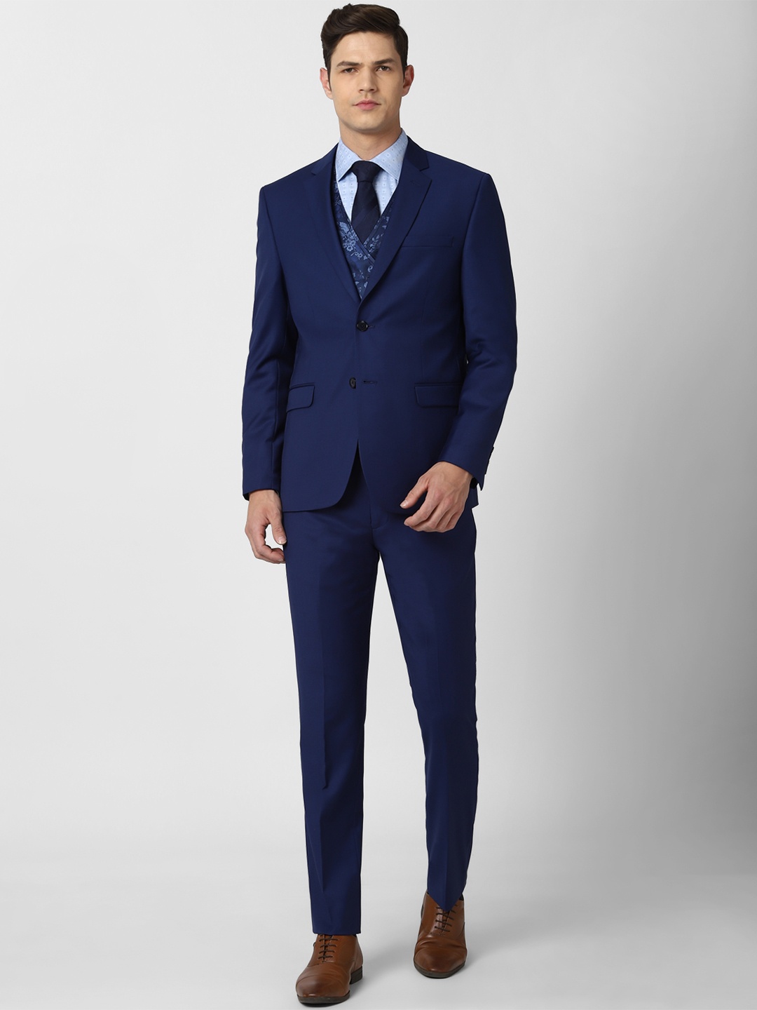 

Van Heusen Men Navy Blue Slim-Fit Single-Breasted 4-Piece Formal Suit