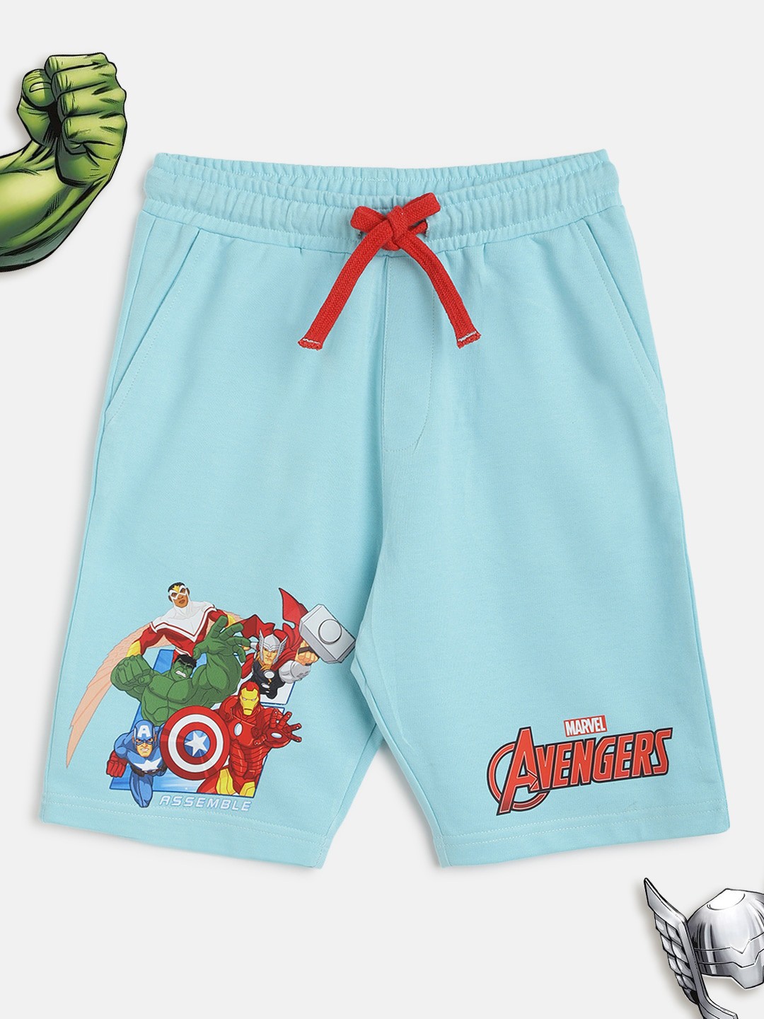 

Lil Tomatoes Boys Blue Avengers Printed Shorts