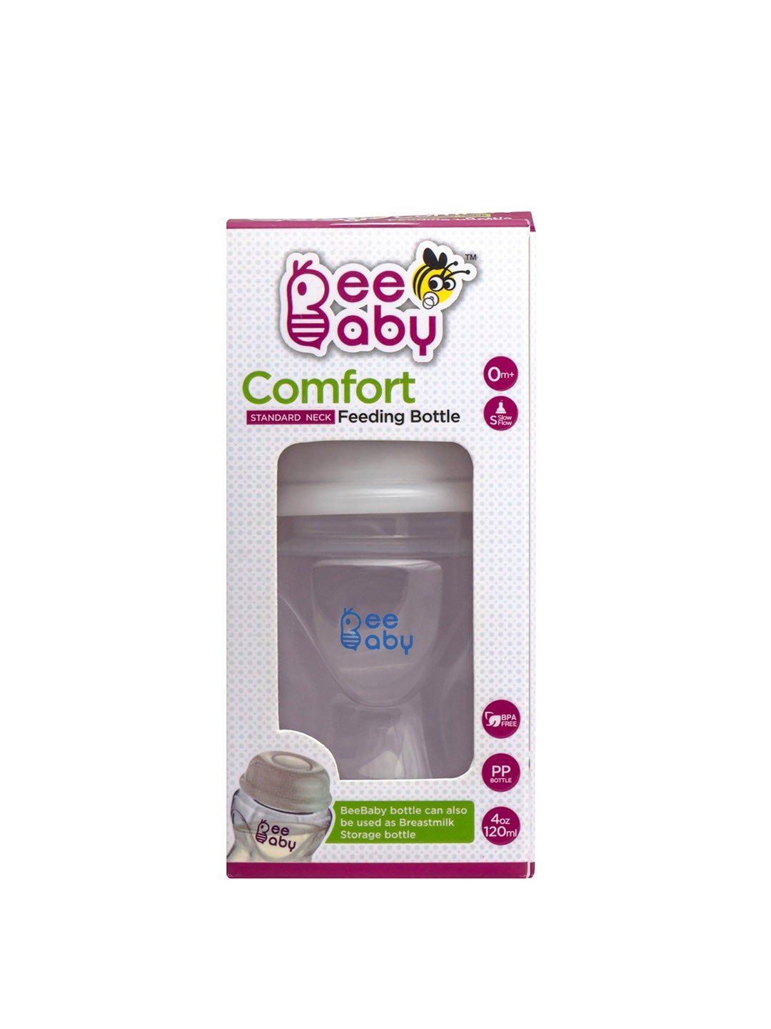 

Beebaby Kids Transparent Feeding Bottle With Anti-Colic Silicone Nipple