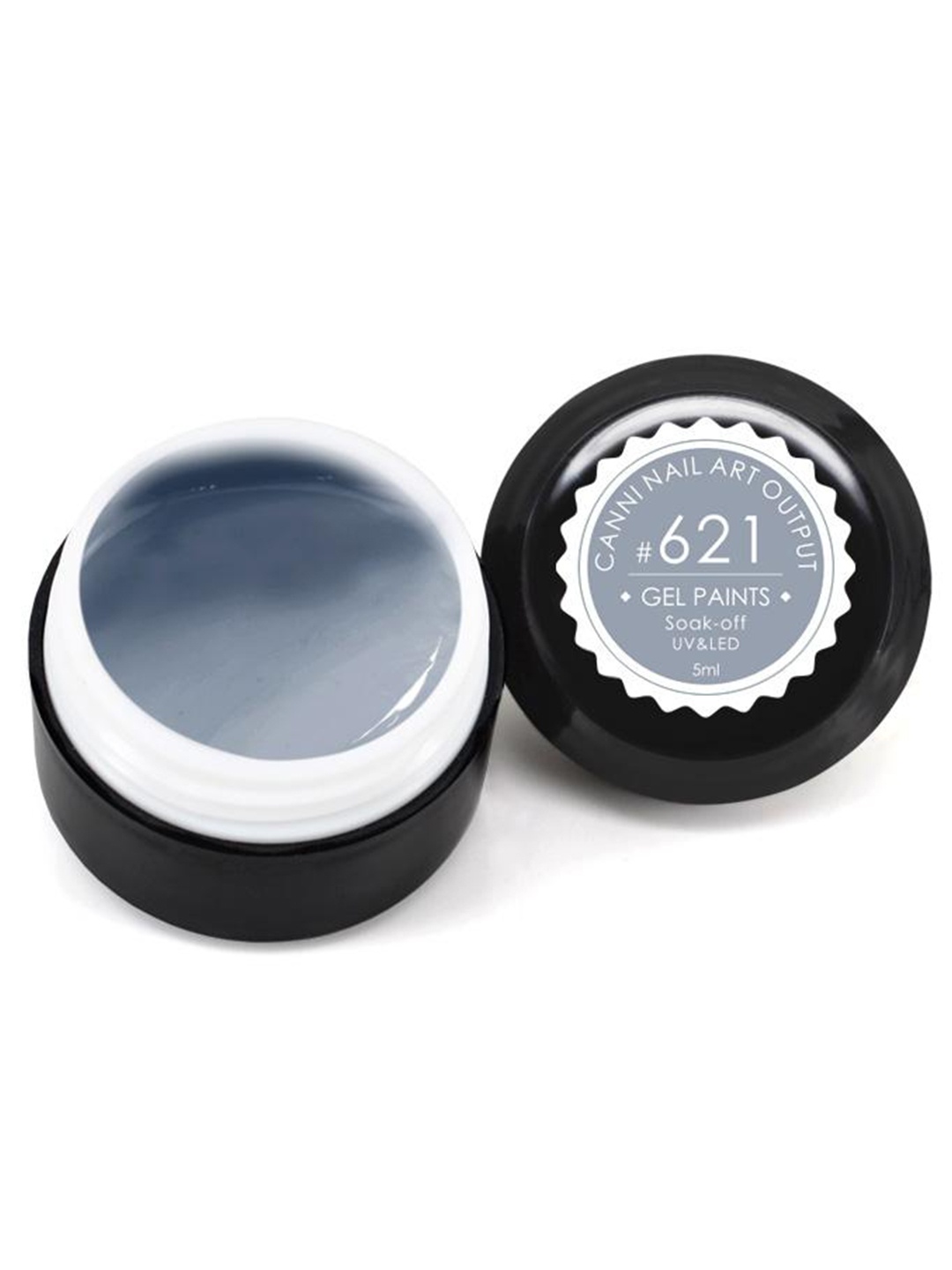 

CANNI Pure Colors Solid LED UV Gel Varnish Nail Polish - Shade 621, Grey