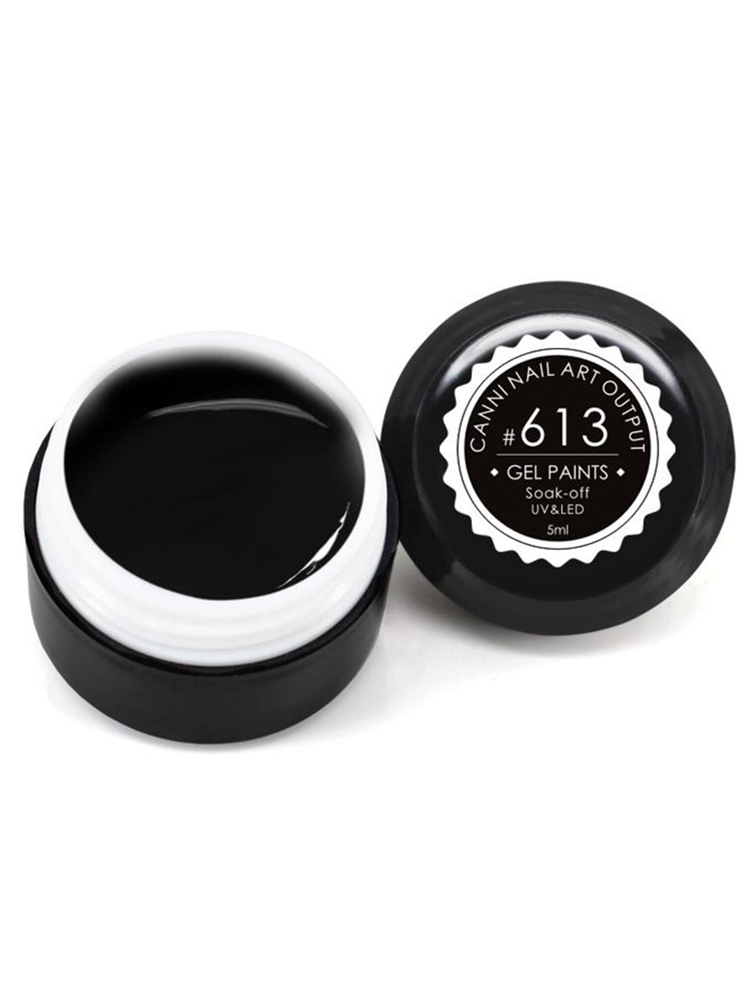 

CANNI Pure Colors Solid LED UV Gel Varnish Nail Polish - Shade 613, Black