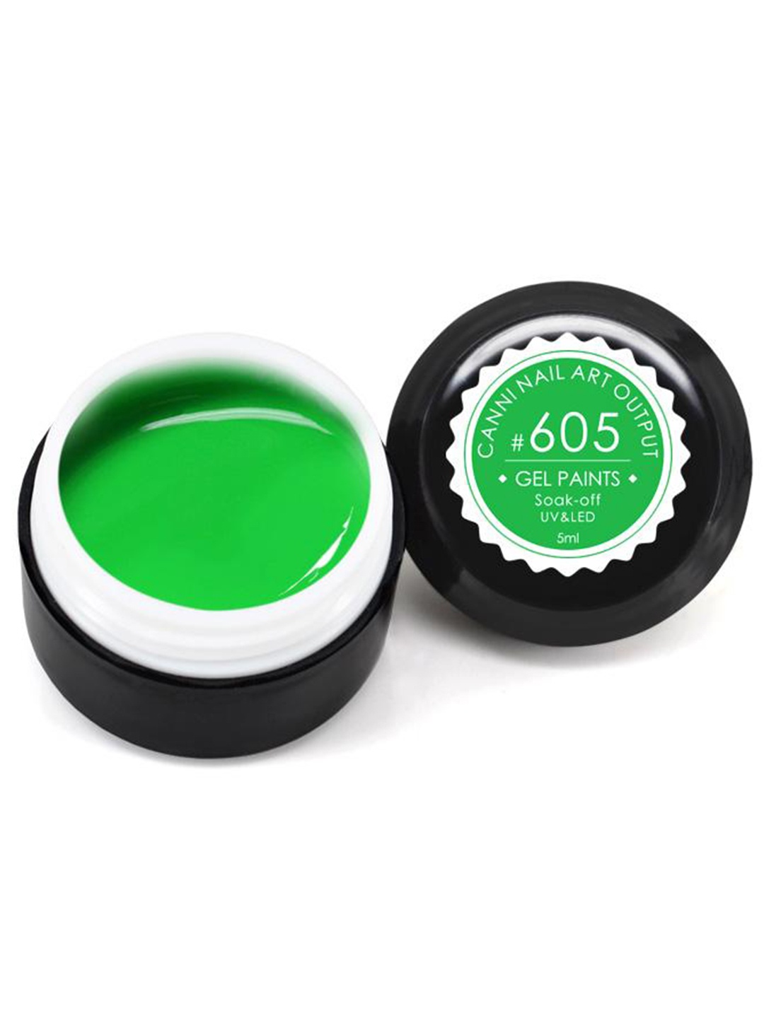 

CANNI Pure Colors Solid LED UV Gel Varnish Nail Polish - Shade 605, Green