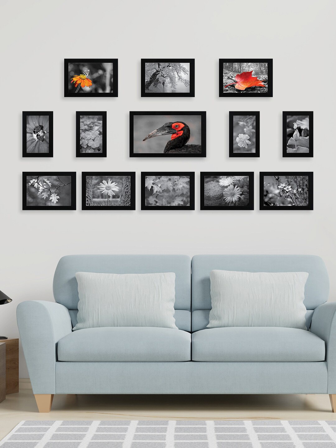 

RANDOM Set of 13 Black Solid Photo Frames