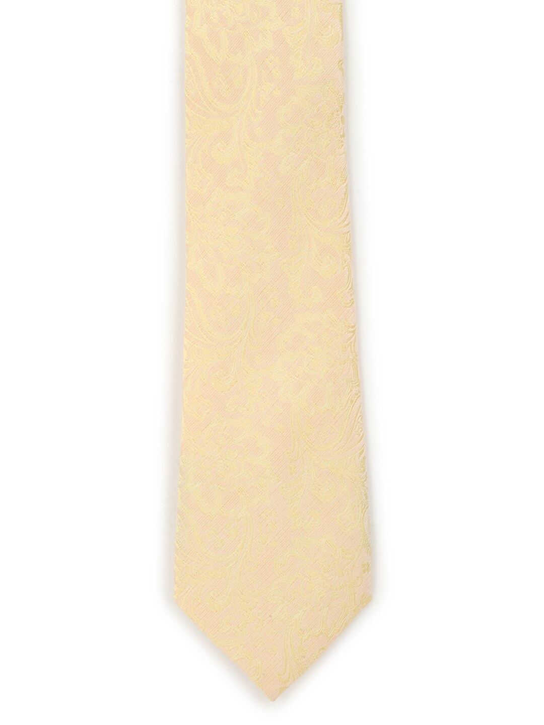 

Peter England Men Cream-Coloured & Yellow Printed Broad Tie