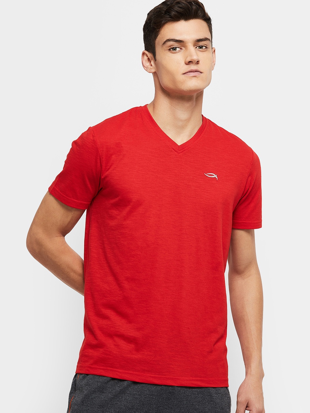 

max Men Red Solid Lounge Tshirt