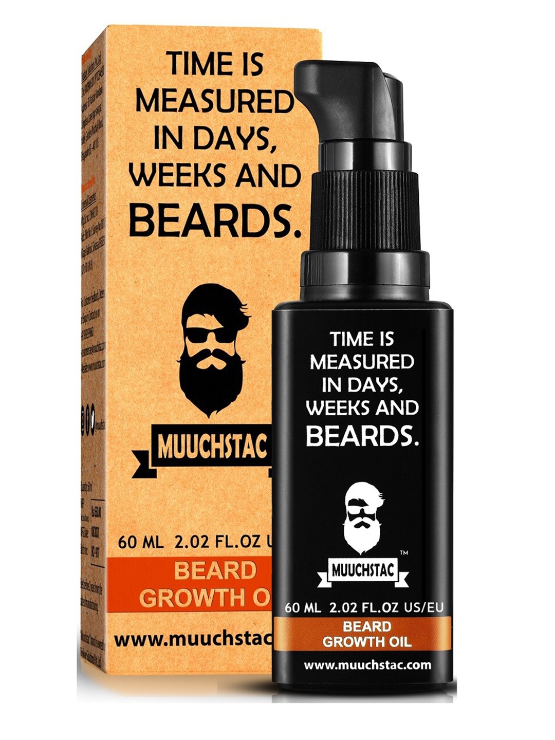 

MUUCHSTAC Beard Growth Oil with Jojoba Oil & Coconut Oil - 60 ml, Black