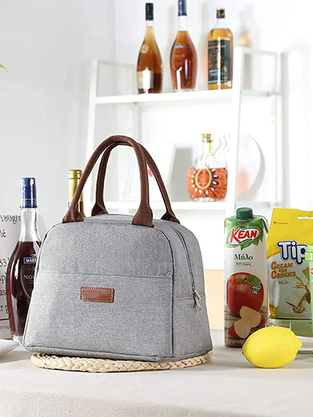 

House of Quirk Grey Insulated Reusable Lunch Bag