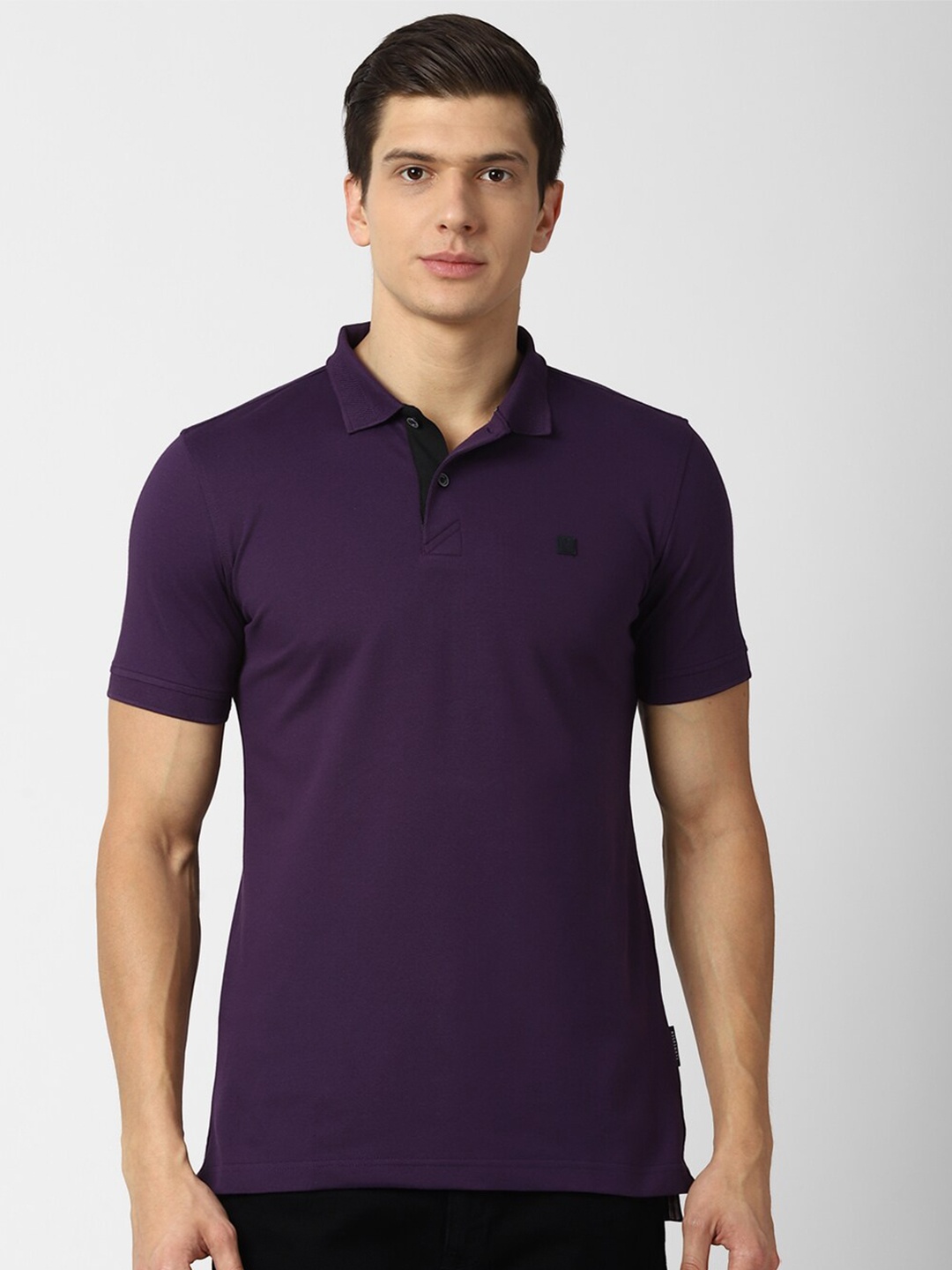 

Van Heusen Sport Men Purple Solid Polo Collar T-shirt