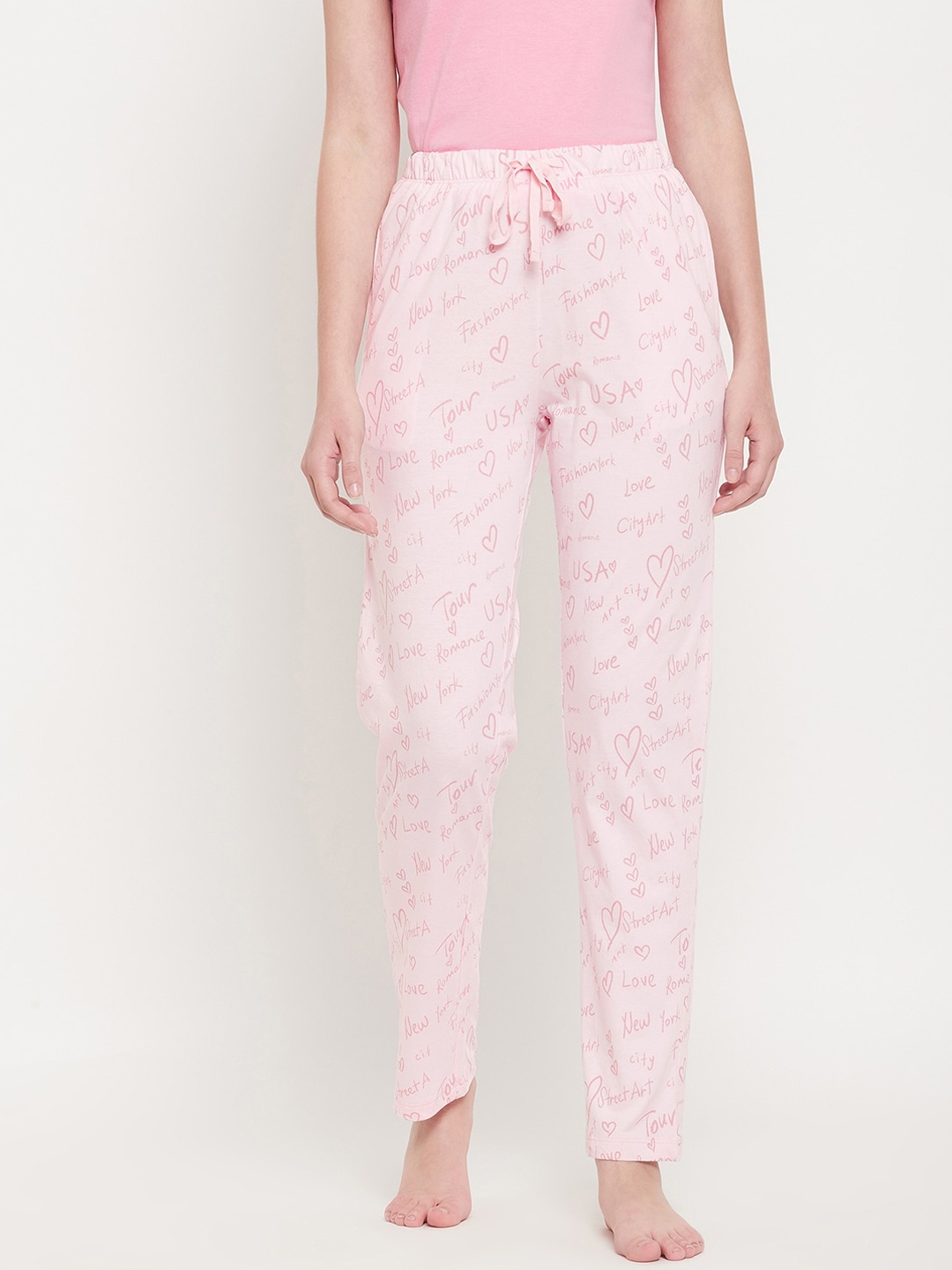 

MADAME M SECRET Women Pink Printed Cotton Lounge Pants
