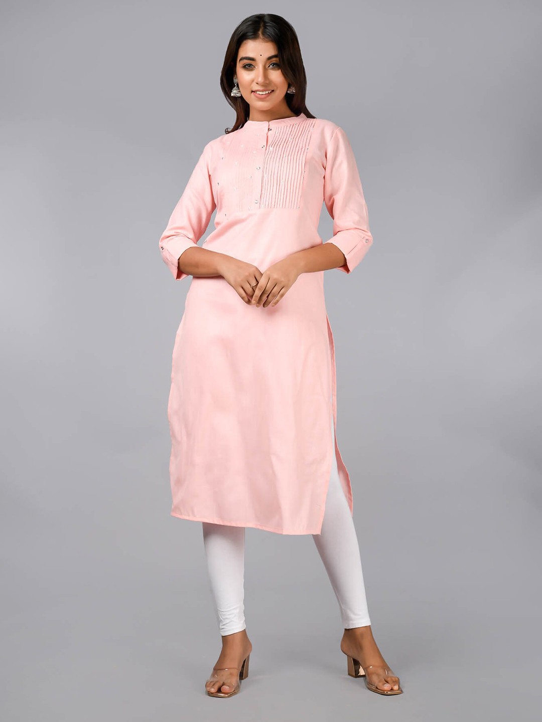 

FASHION DWAR Women Pink Embroidered Kurta