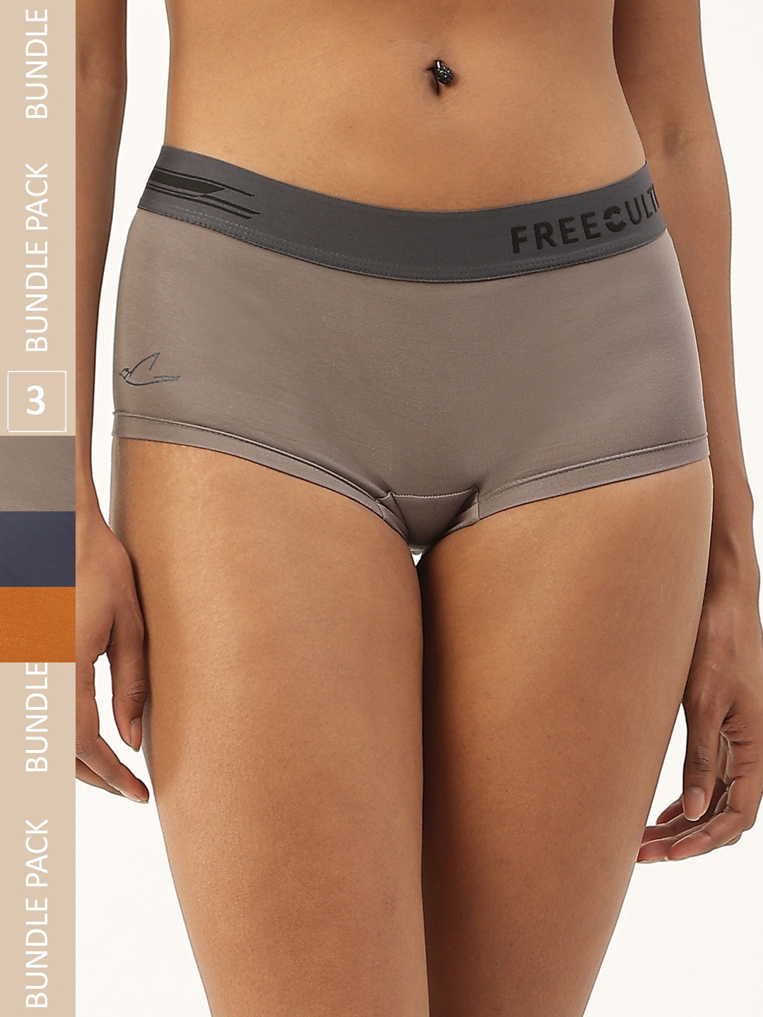 

FREECULTR Pack of 3 Women Anti Microbial Boy Shorts, Multi