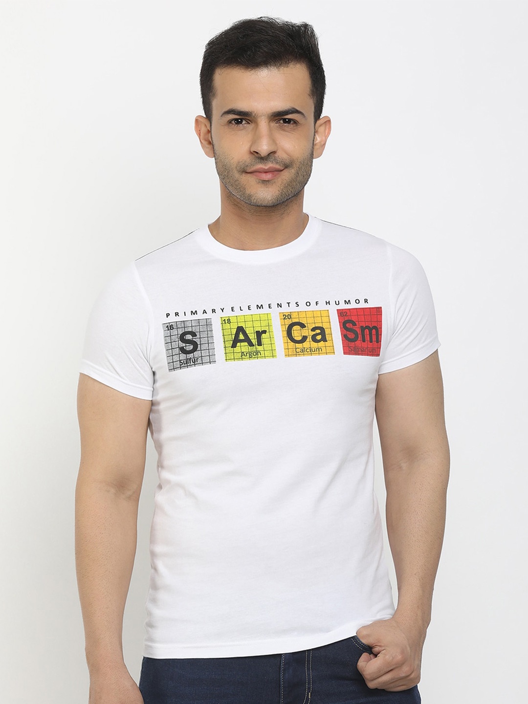 

V-Mart Men White Typography Printed T-shirt